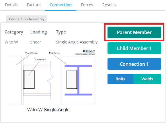 press parent member button to bring up popup