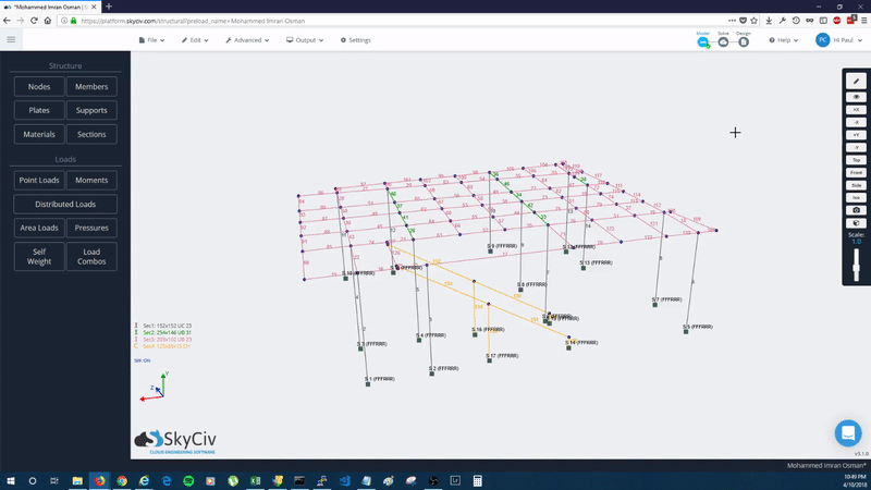 Modello più veloce, SkyCiv, Ingegneria in linea, Software di ingegneria cloud, Modifica in blocco