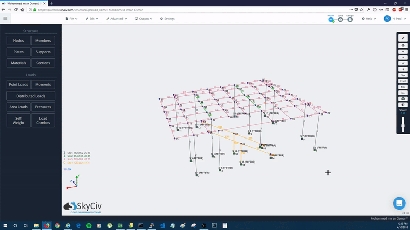 更快建模, SkyCiv, 在线工程, 云工程软件, 分裂成员