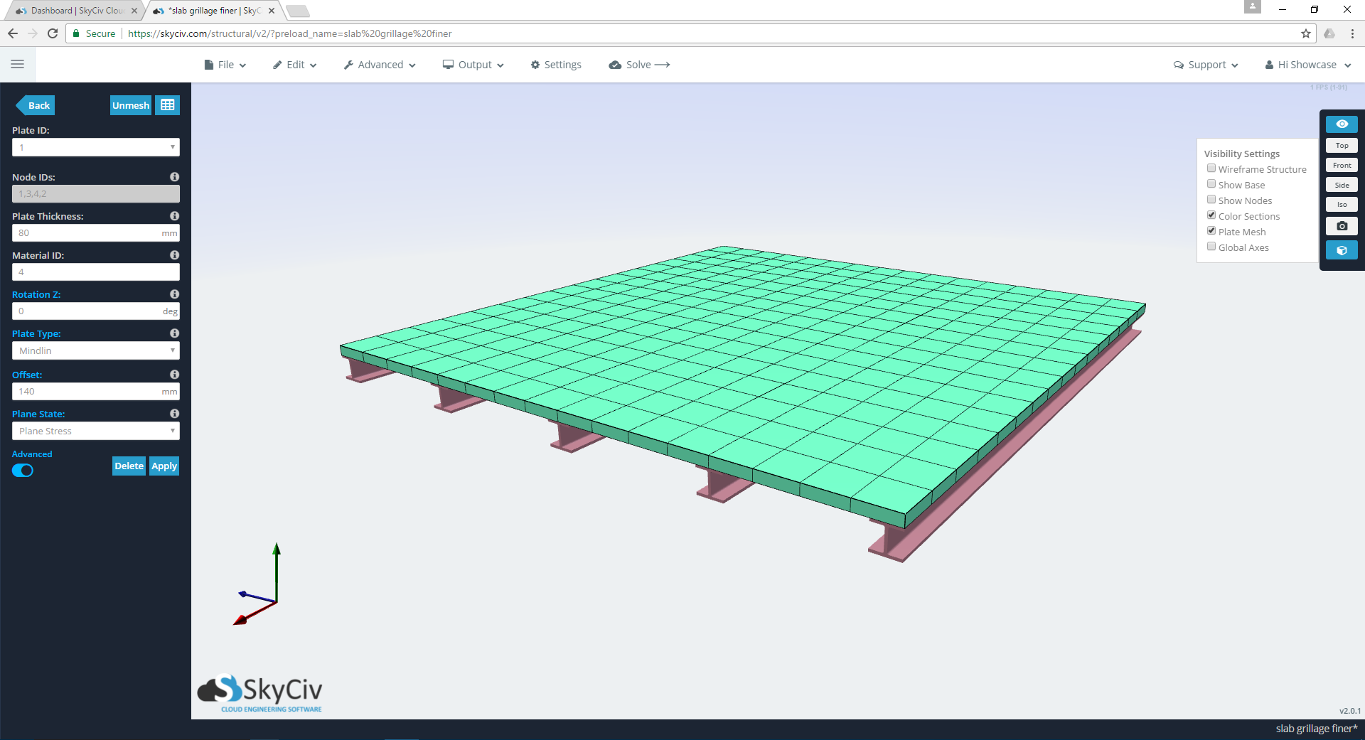 SkyCiv Interactieve 3D-renderer