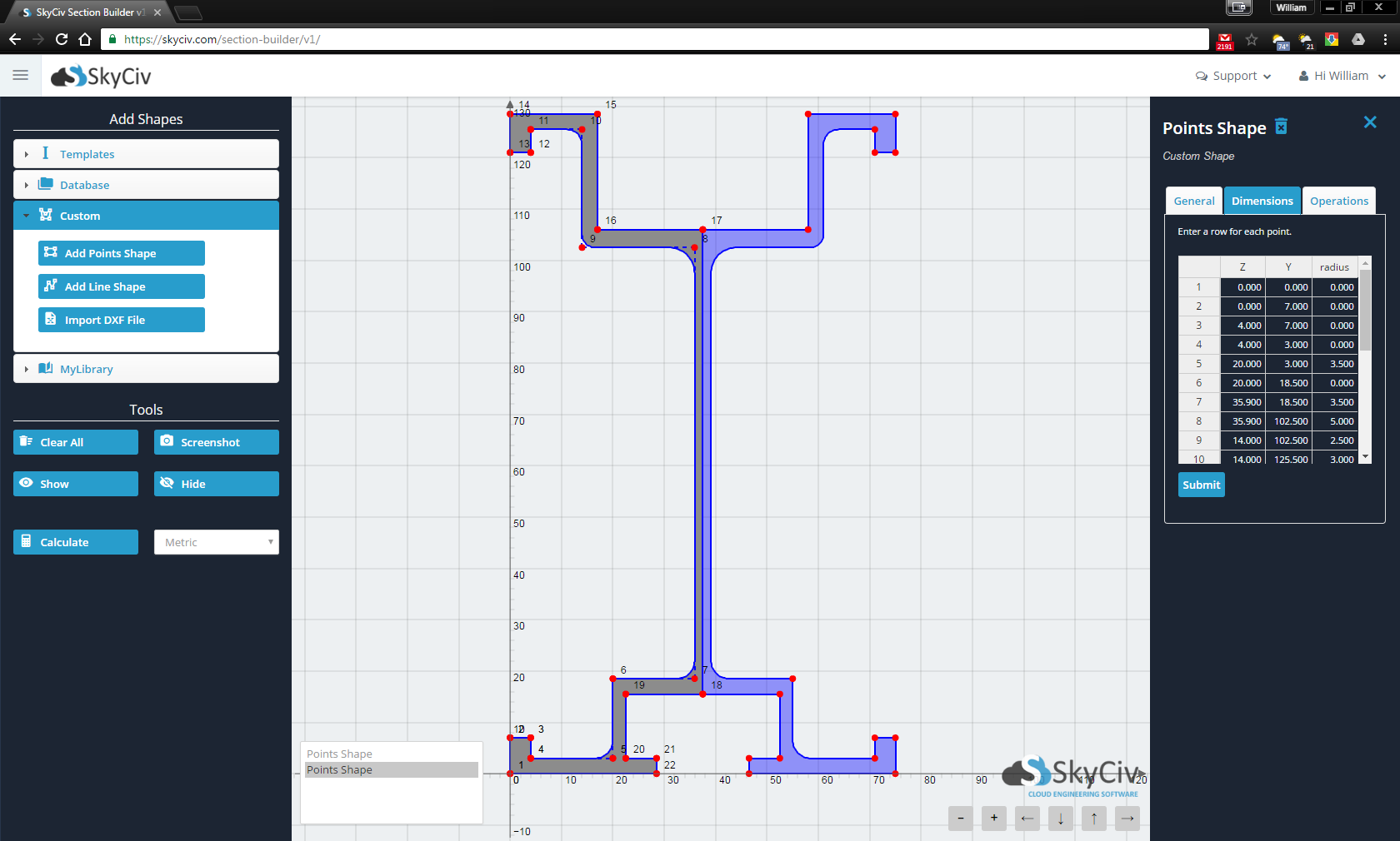 moment of inertia calculator for t beam