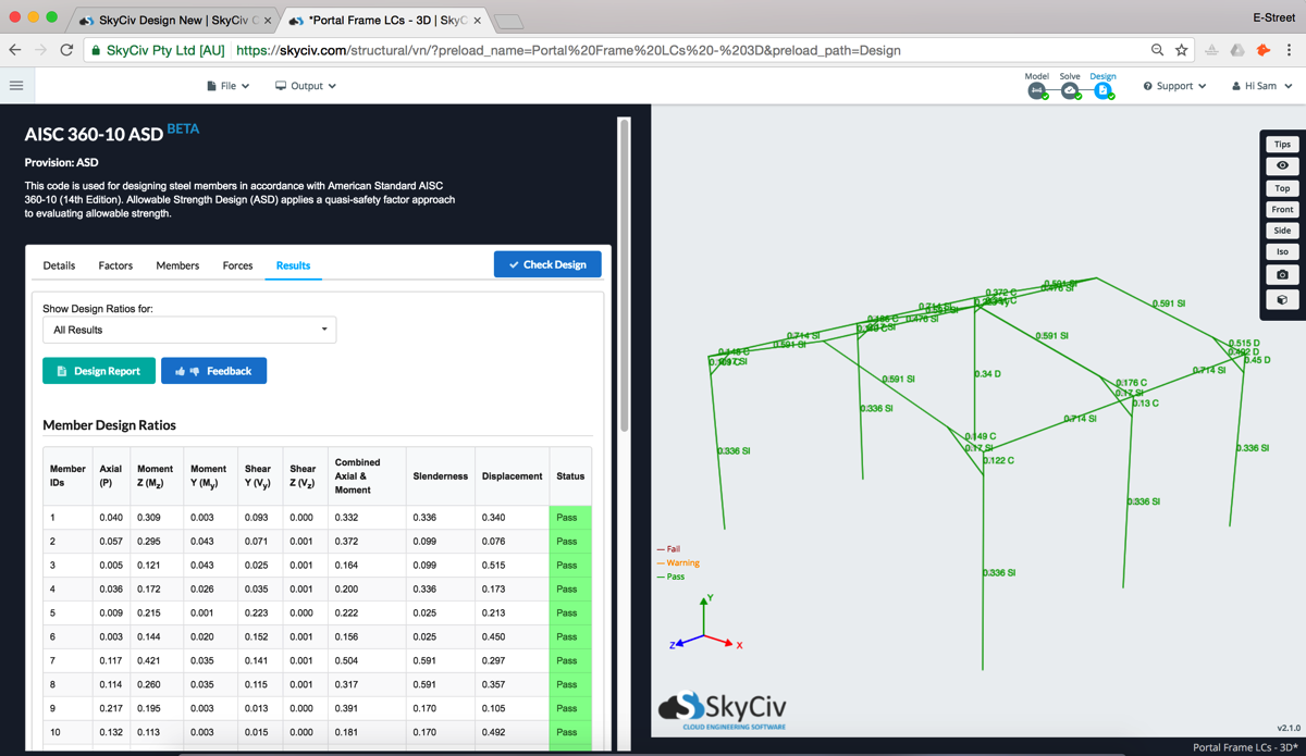 design structural engineering software analysis screenshot