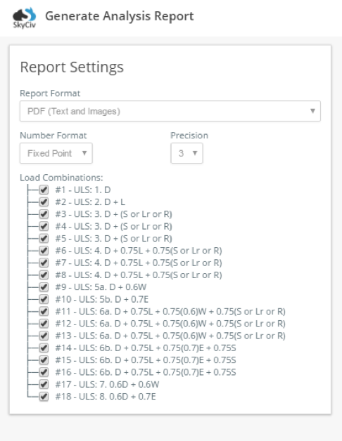 custom structural analysis pdf reporting