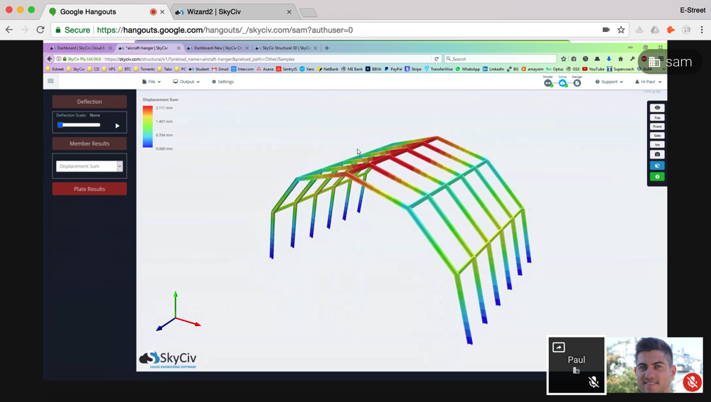 Google-hangouts - skyciv bouwtechnische vergadering