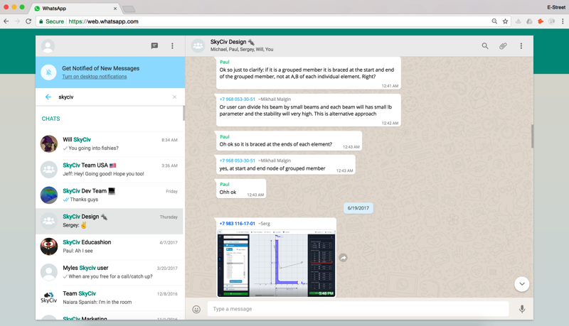 Whatsapp para ingenieros estructurales