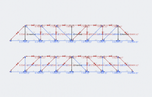 豪氏桁架比较轴向结果, 桁架类型