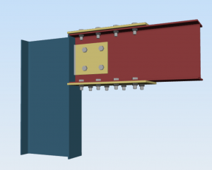 example of a flange plate moment connection from skyciv steel connection design software