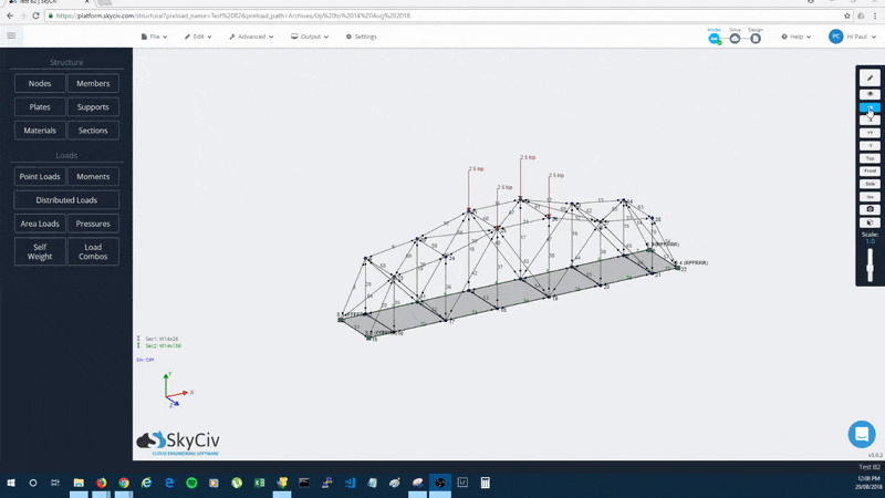 Modello più veloce, SkyCiv, Ingegneria in linea, Software di ingegneria cloud, Nascondi mostra