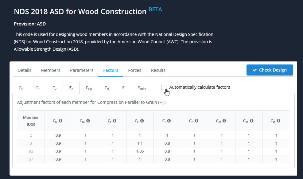 NDS adjustment factors