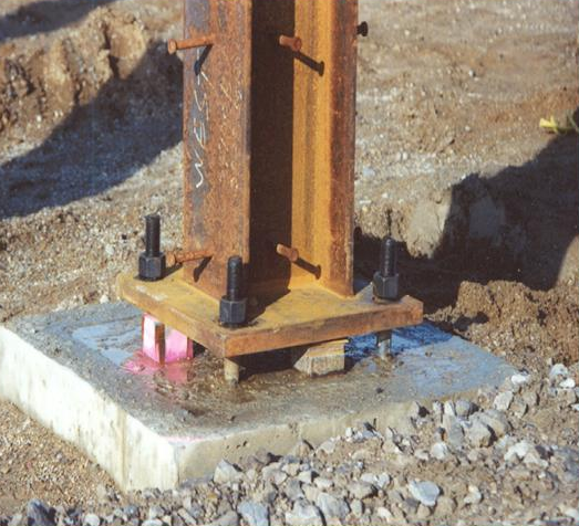 Connecting steel beams - column base plate