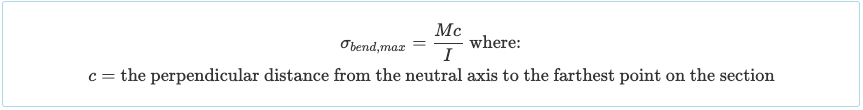 Calcular a tensão de flexão de uma seção de viga - 2, equação de estresse, fórmula do momento fletor