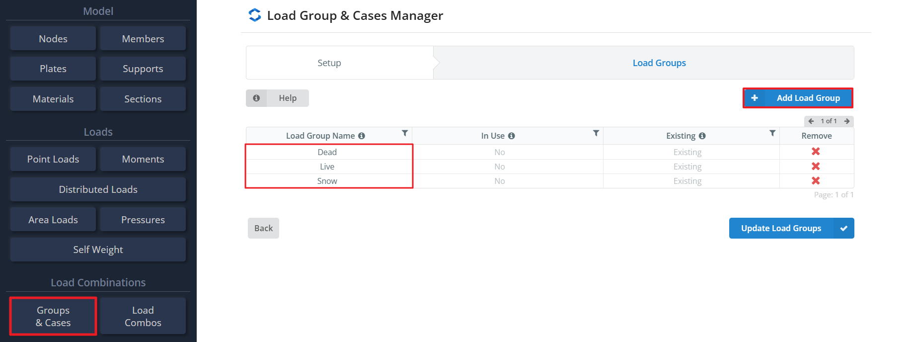 Load Groups | SkyCiv Engineering