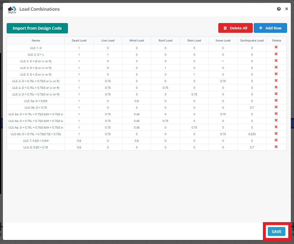 Combinazioni di carico su trave SkyCiv