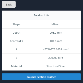 Générateur de sections de poutre SkyCiv