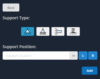 SkyCiv Beam Aggiungi supporto pin