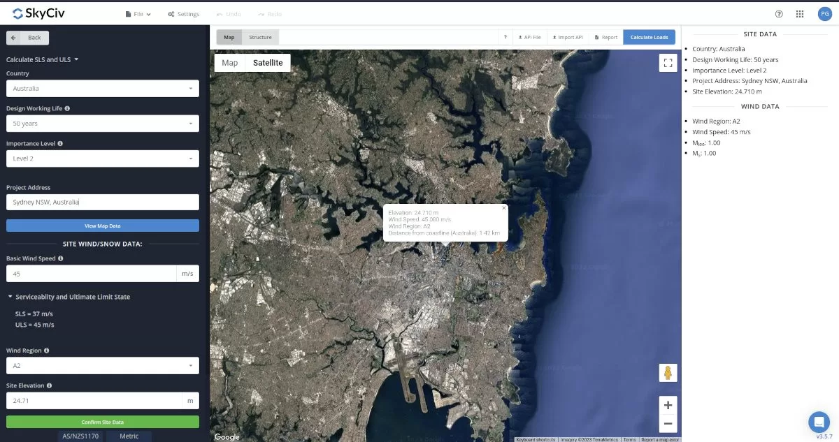 AS / NZS 1170.2 Windgegevens van de locatie