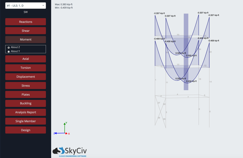 moment de flexion-isolation-skyciv