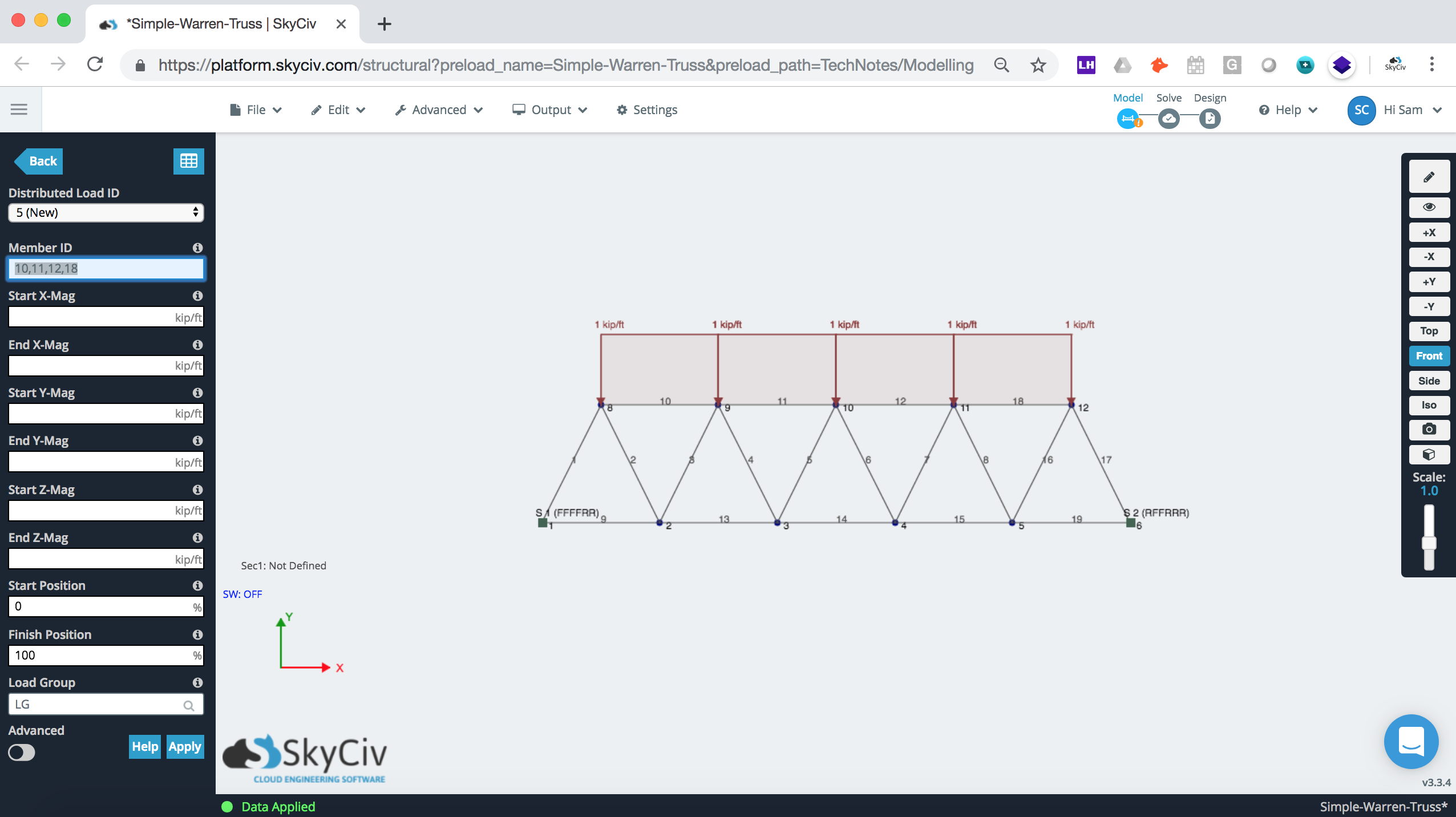 dus we moeten de software gebruiken om deze krachten te simuleren en ervoor te zorgen dat de truss veilig is voor constructie