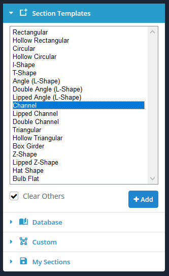 Un certain nombre d'outils utiles sont à votre disposition dans le générateur de section 2