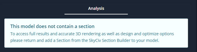 SkyCiv Beam Nessuna sezione