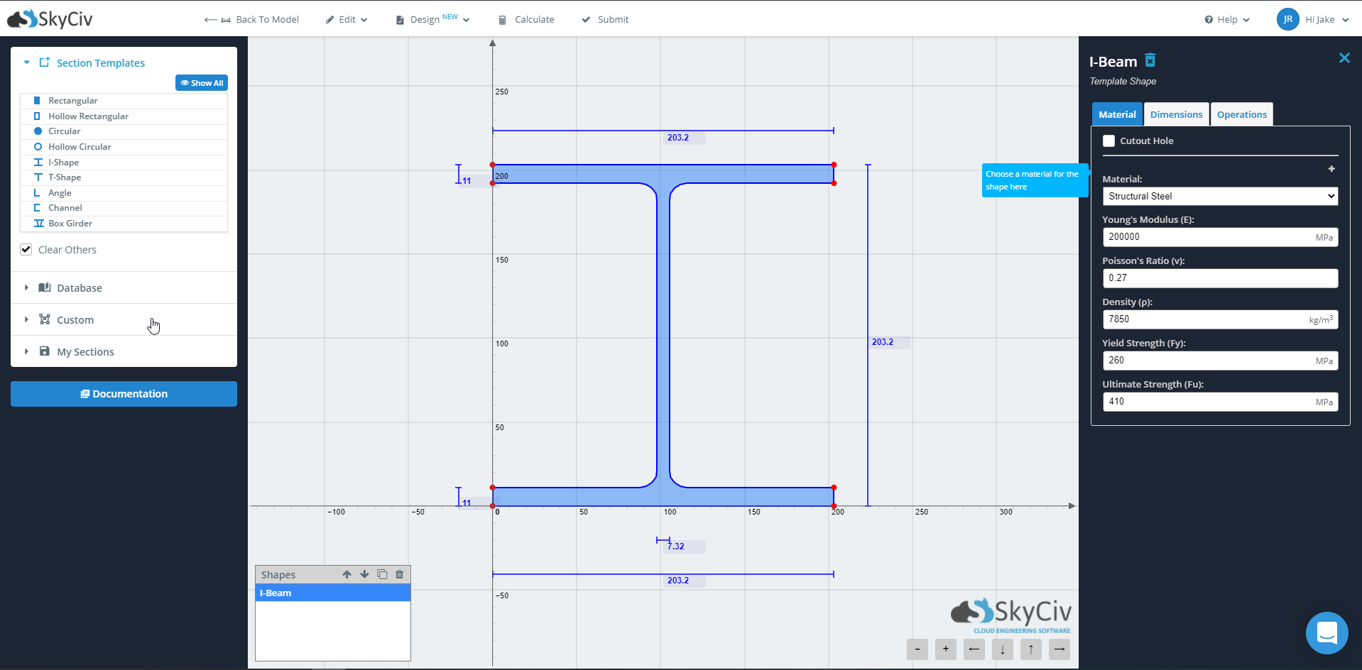 SkyCiv Beam Section Builder