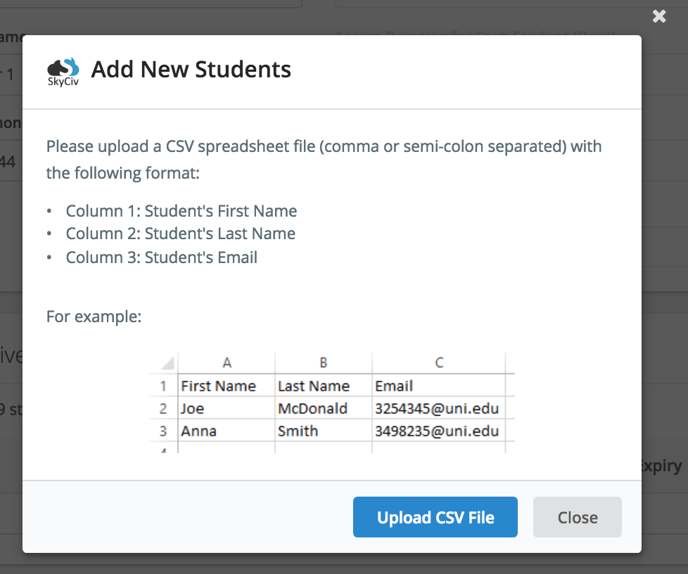 skyciv-eğitim-csv-yükleme