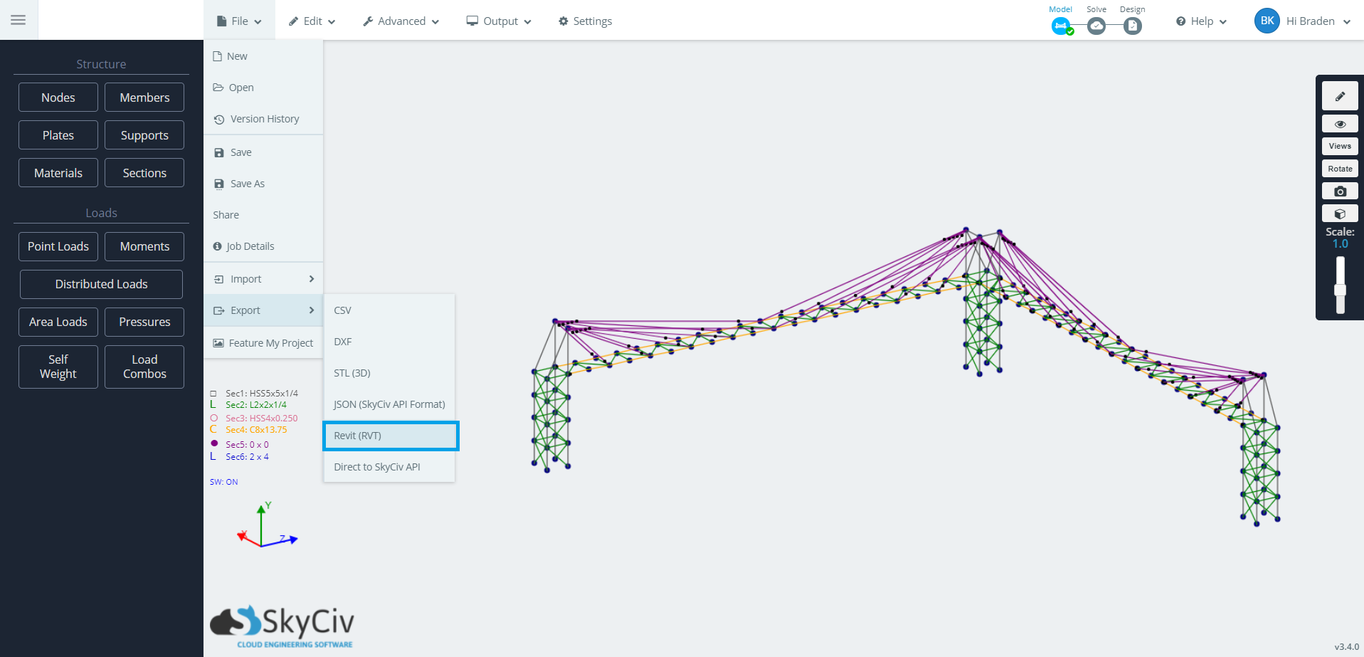 Revit_export | SkyCiv Cloud Structural Analysis Software