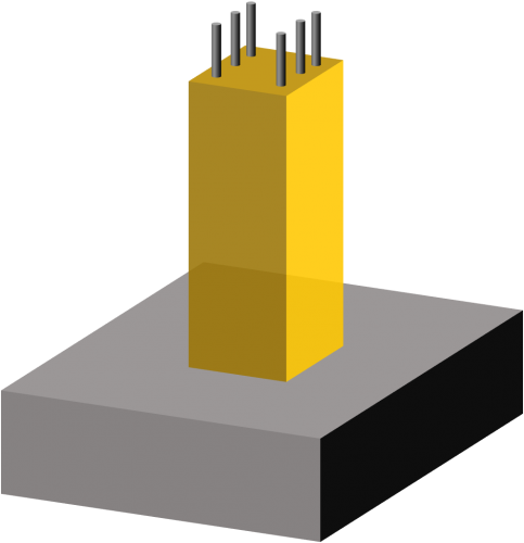 figura aislada, tipos de cimientos, fundación de pie