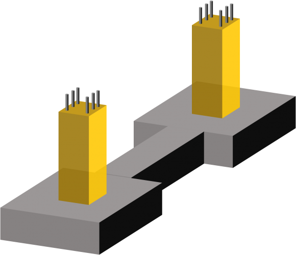 figura-correa-base, tipos de cimientos, fundación de pie