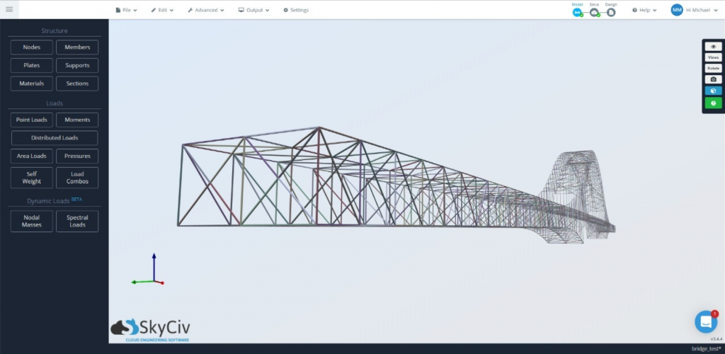 Ponte Banghwa, Análise SkyCiv S3D