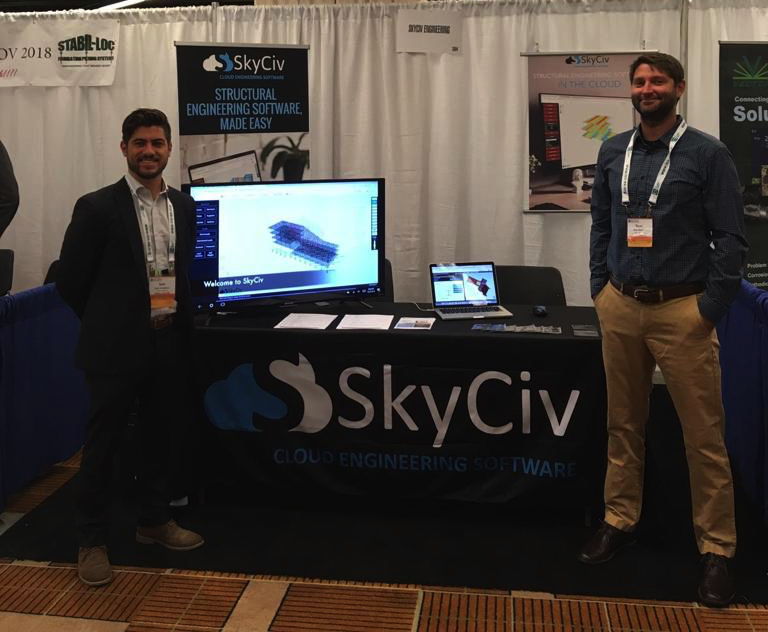 structural engineering conferences around the USA - skyciv booth