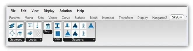 Heuschrecke skyciv Plugin-Schaltflächen im Band