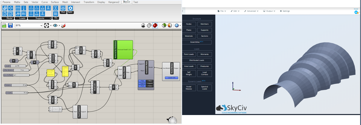 plugin skyciv gafanhoto com atualizações de modelos ao vivo