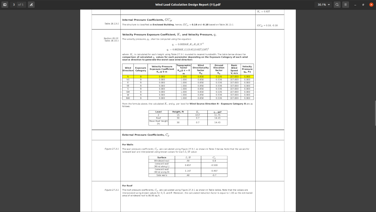 ASCE 7-16 Rapport détaillé sur la charge de vent