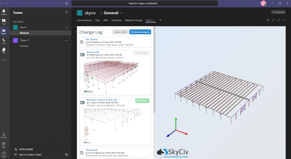 Microsoft-teams-skyciv | SkyCiv Cloud Structural Analysis Software