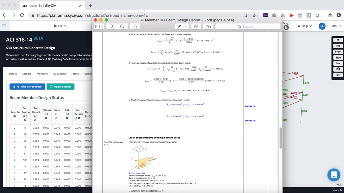 Example of our Reinforced Concrete Design Open Reporting