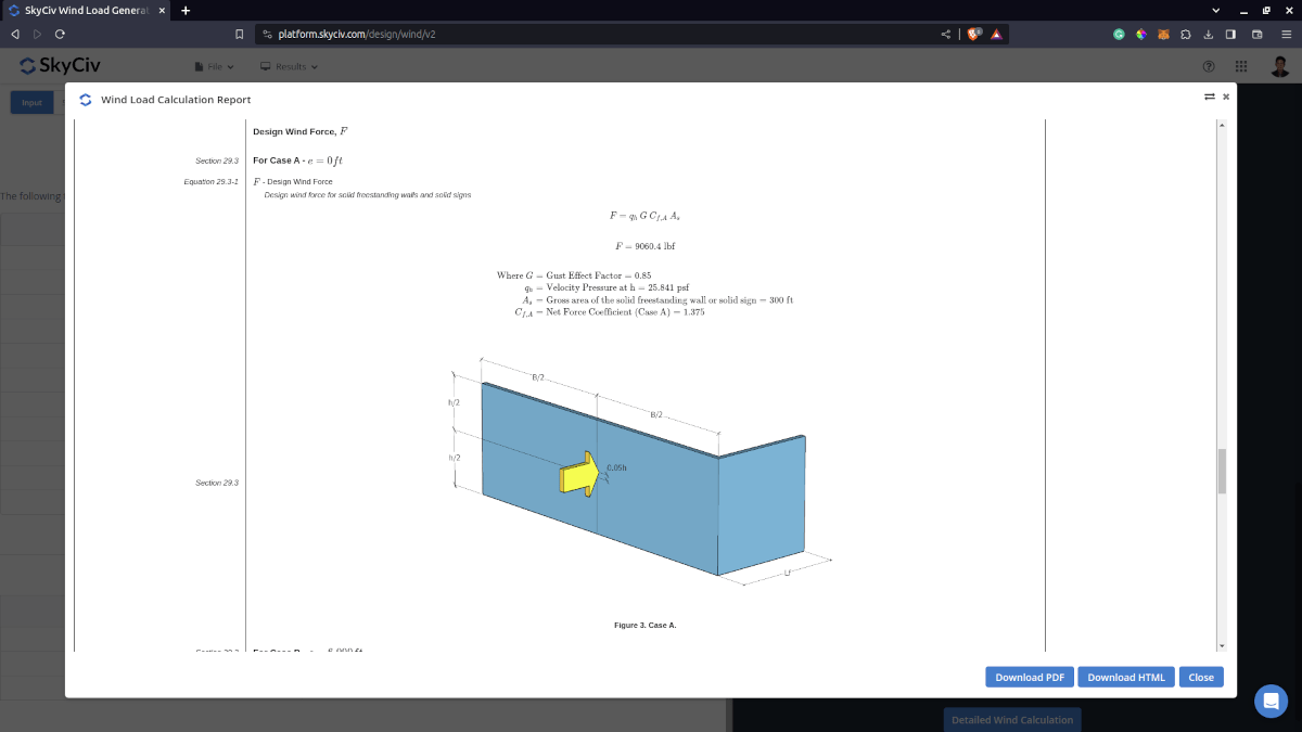 Detailed wind load report