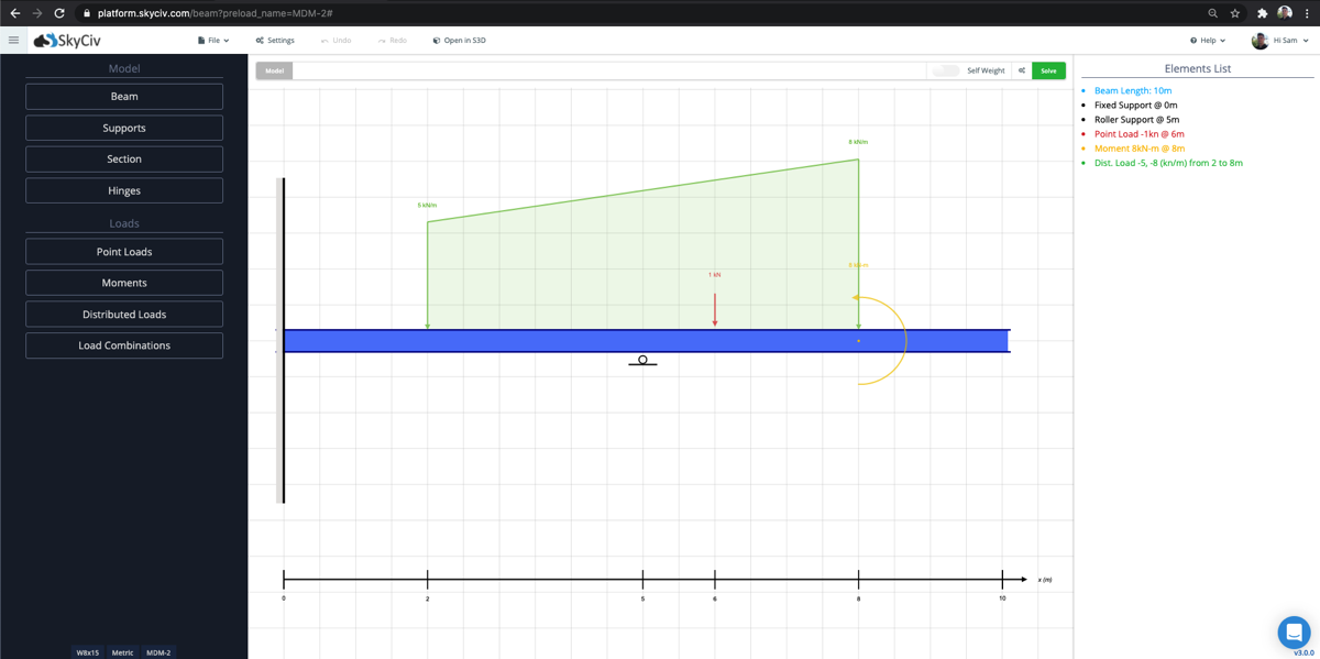 beam analysis software allows you to easily model beams