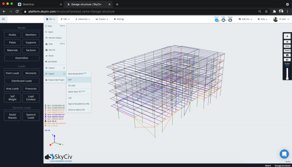 S3d Software Interface TechTip: SketchUp to S3D | SkyCiv Engineering