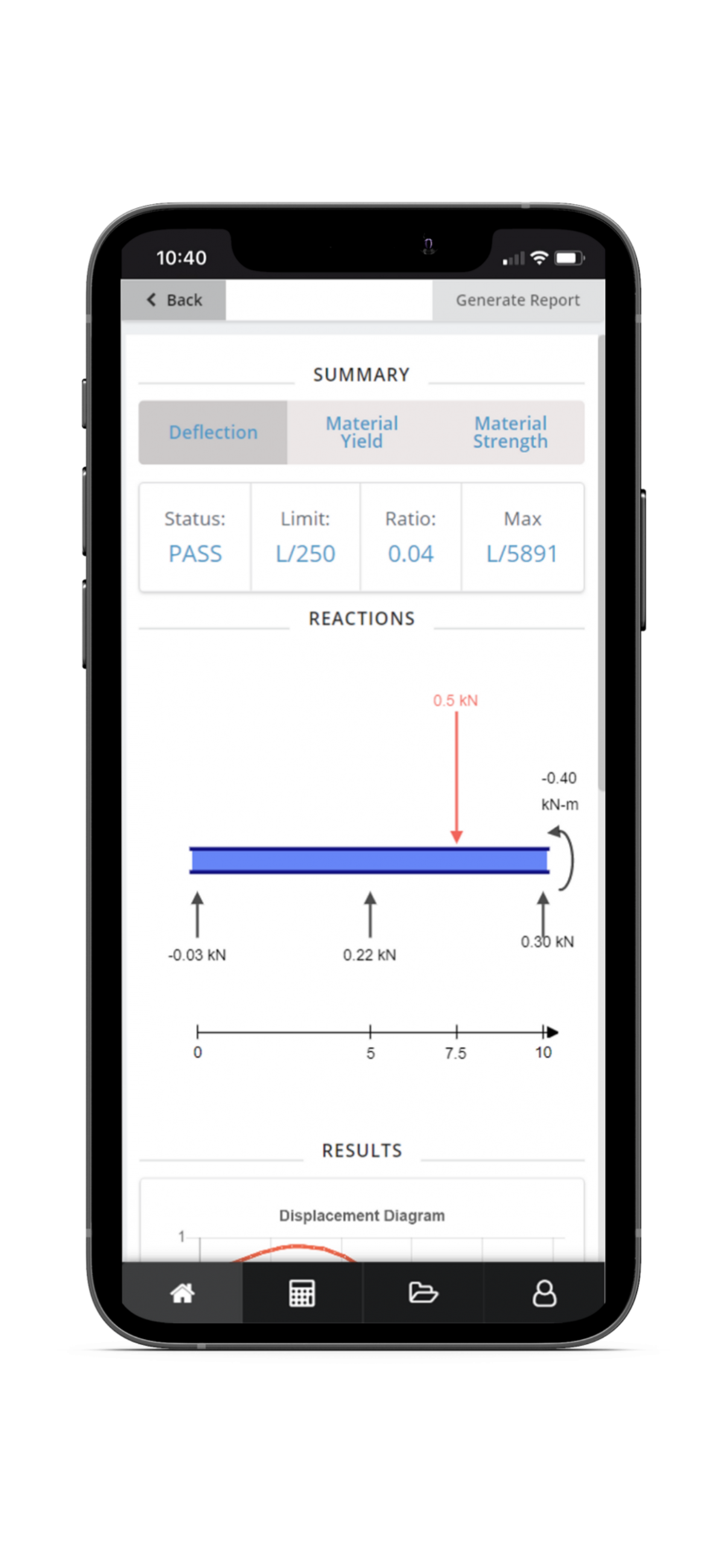 The Skyciv Mobile App Includes A Beam Calculator For Reactions ...