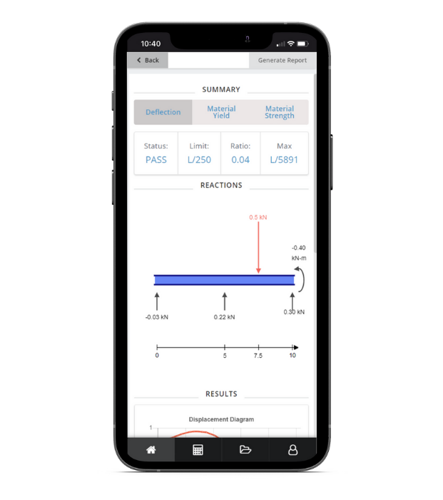 1the Skyciv Mobile App Includes A Beam Calculator For Reactions ...