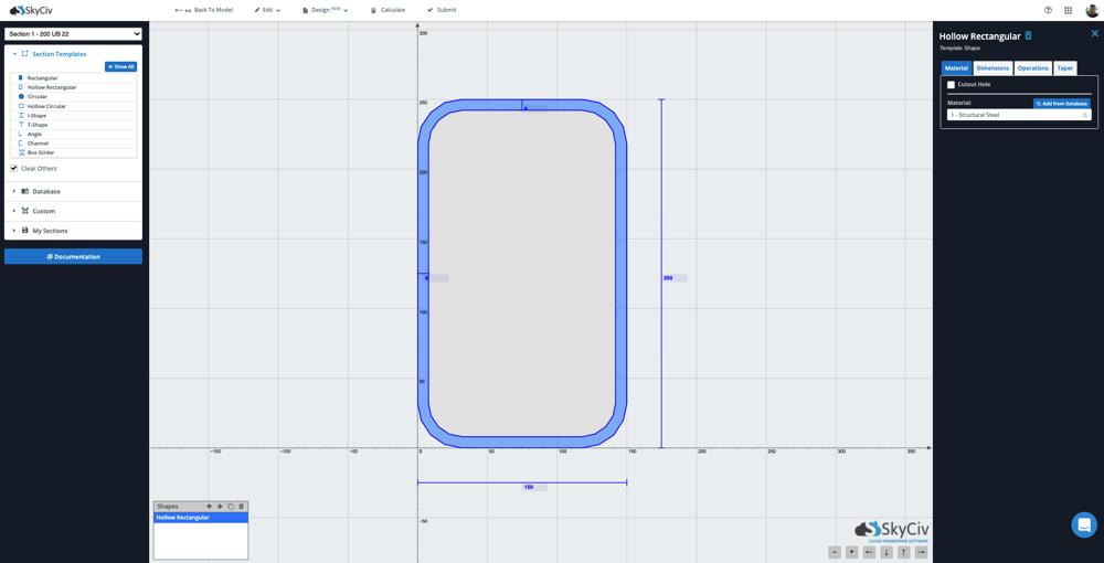 nichtprismatische Träger in Statiksoftware