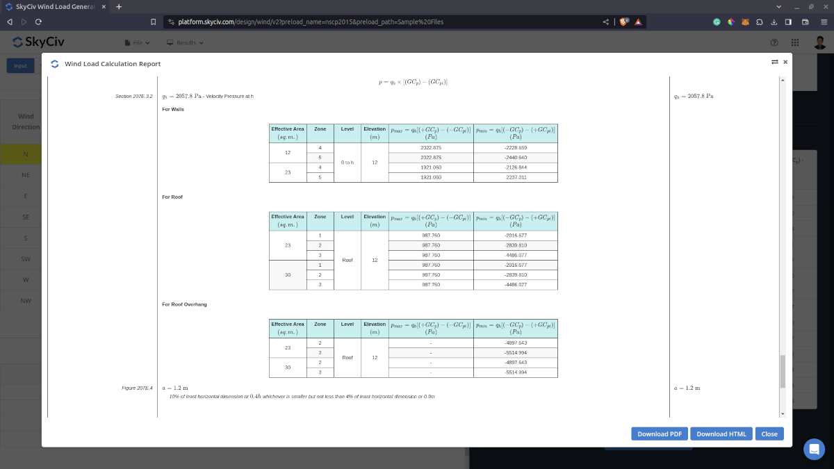 Detaillierter Windlastbericht