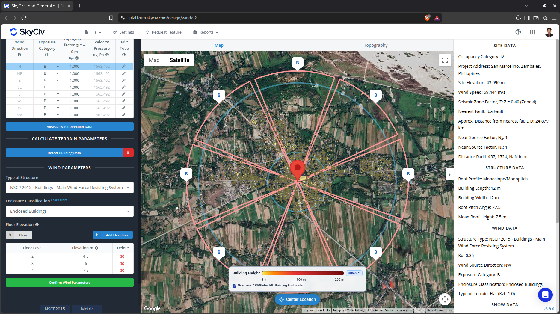 NSCP 2015 MWFRS wind input parameters