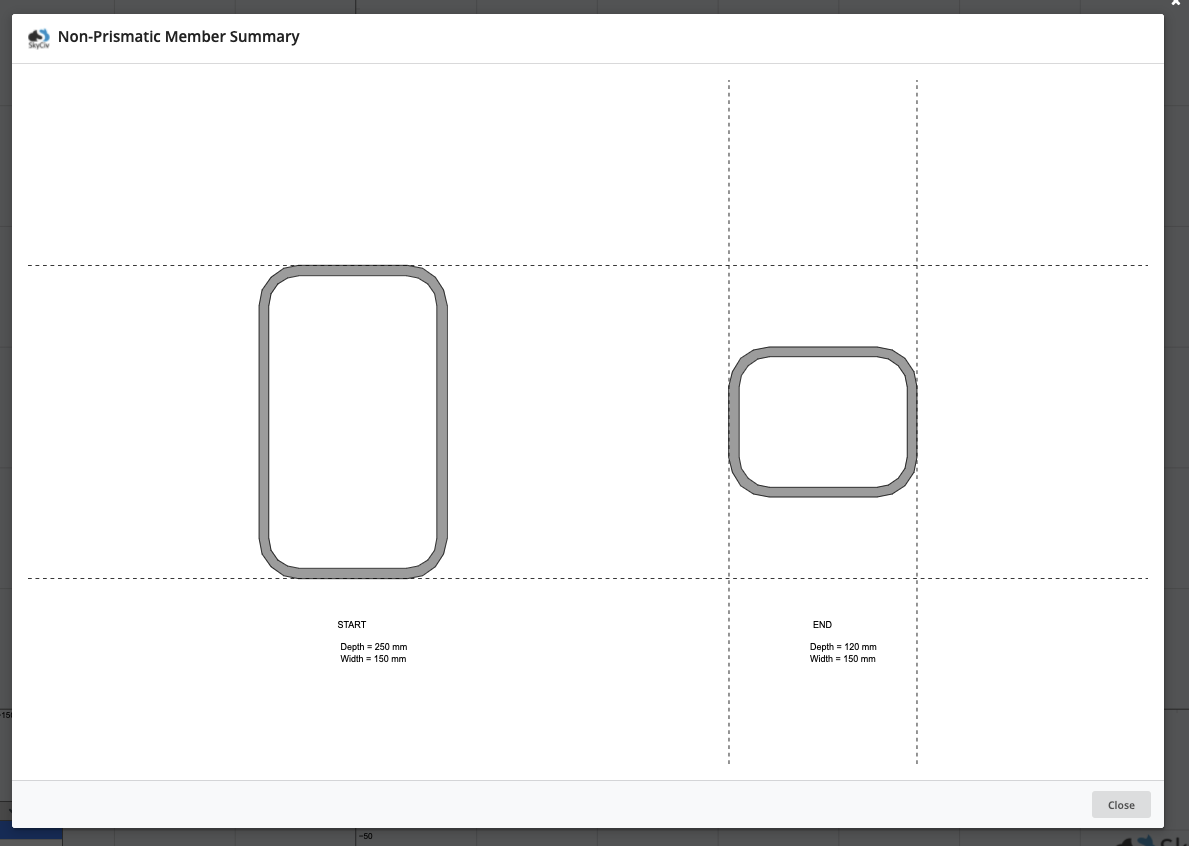 Tapered sections in S3D