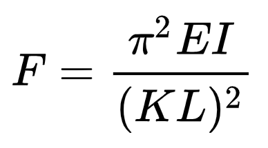 ブレースなしの長さ, 細身とKの決定, 列の有効長を計算する