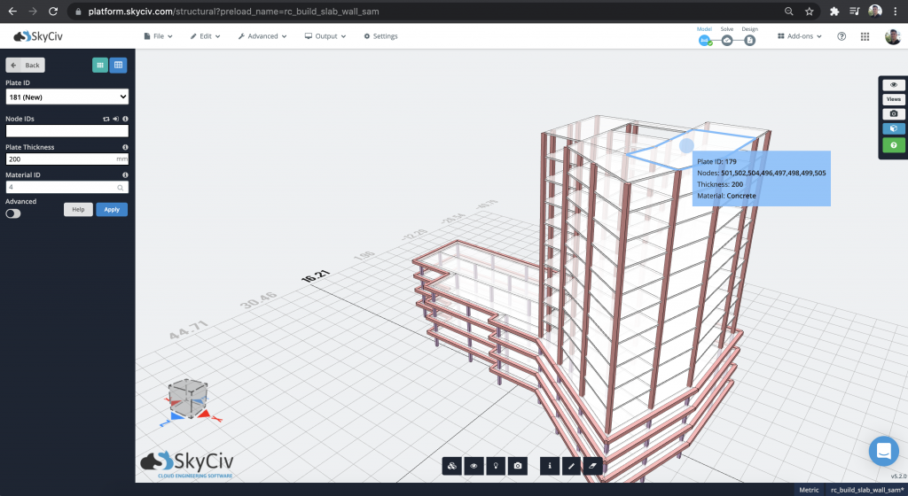 SkyCiv 3D Renderer - Ερώτηση στοιχείων στοιχείων και αποτελεσμάτων