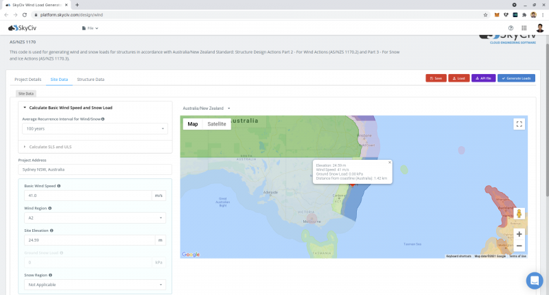 Wind-load-calculator-2021-screenshot-2 | SkyCiv Cloud Structural ...