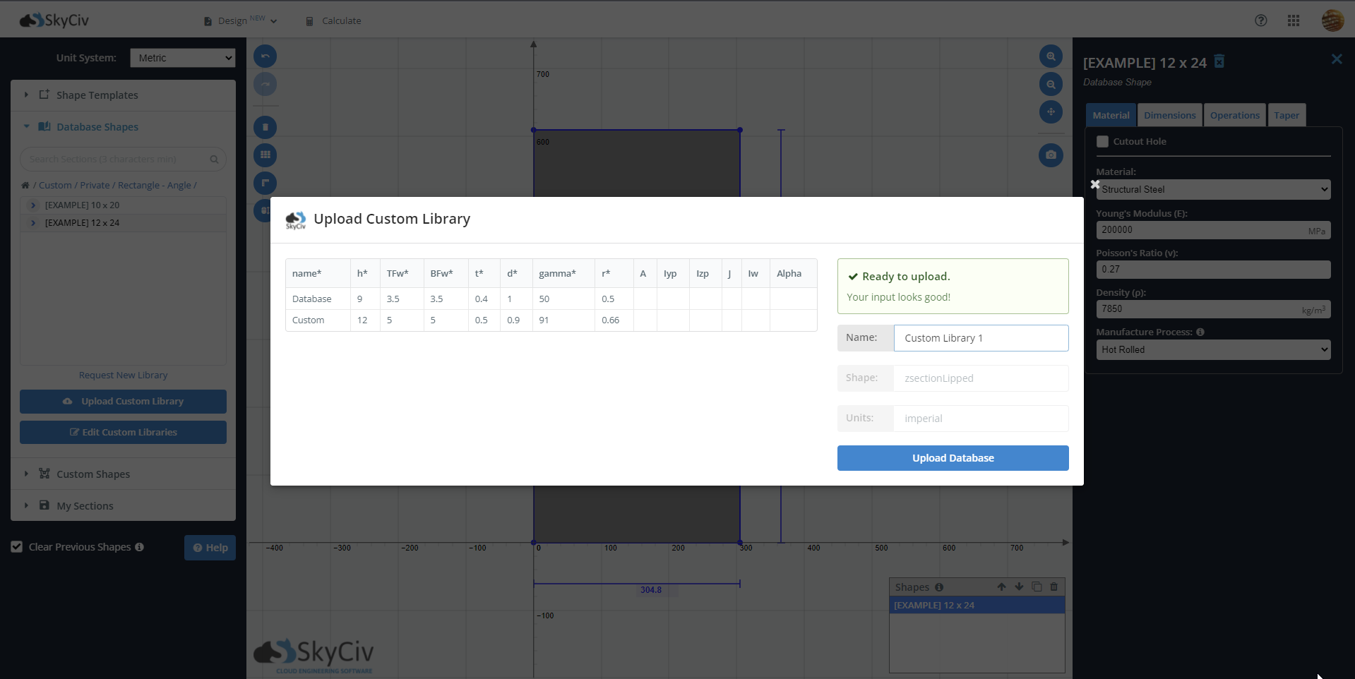 Upload do Construtor de Seção