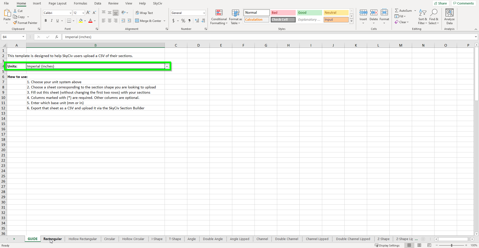 Upload do Construtor de Seção - Unidades